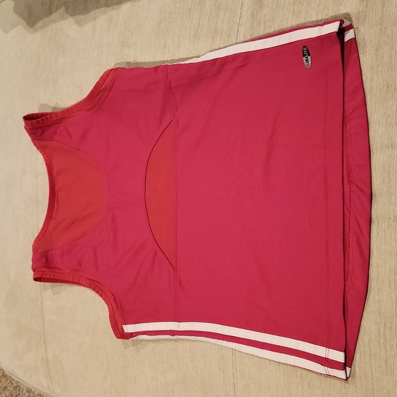 Adidas Athletic Tank Top Hot Pink Stripes Muscle Tee Size M - Picture 4 of 4